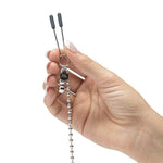 Fifty Shades of Grey at My Mercy Nipple Clamps - 27g Weighted Nipples Clamps with Chain - Silicone Covered Tips for Stimulation - Includes Satin Bag - Silver