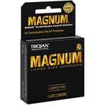 Trojan Magnum Lubed Condoms, 3 Count, Large Size