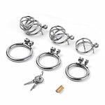 Chastity Cage For Men Steel Cock Cage With Penis Ring Male Ventilation Small Chastity Devices Locked Penis Exercise Sex Toy For Adult (2-Ring-45Mm)