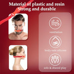 Silicone Ball Gag For Women Mouth Sex Bdsm Starter Kit Male Bondage Open Gags Female Bed Restraint Set Fetish Slave Sexy Toy For Couples (Black)