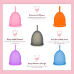 Reusable Menstrual Cup, Medical Grade Silicone Period Cup for Women & Beginners, Eco-Friendly Feminine Hygiene, Leak-Free Comfort for Up to 12 Hours (Small & Large) (Orange, Large)