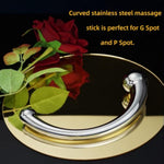 Double-Ended Dildo, Massage Wand Sex Anal Plug G Spot Metal Anal Bead, Solid Metal Curved Dual Ended Masturbation Adult Sex Toy For Couple (Large)