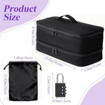 Lockable Sex Toy Storage Bag Lockable Sex Toy Box With Dual Combination Locks & 2 Black Drawstring Bags (13.4 X 5.51 X 6.3 In) - Discreet & Secure Storage For Dildos, Sex Toys & More