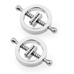 Nipple Clip Clamps For Women Men Circular Body Clamp Adjustable Weight Metal Nipple Clamps Non-Piercing Metal Stimulator Nipple Clips Body Jewelry