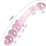 Glass Dildo, Crystal Double-Ended Penis Pleasure Wand Anal Butt Plug For G-Spot Stimulation