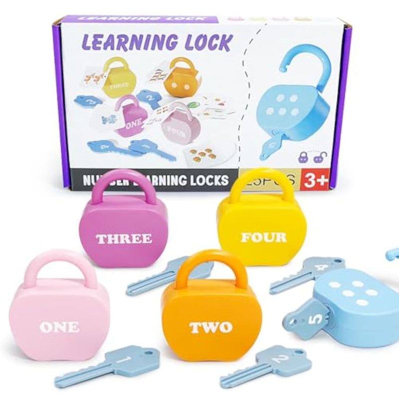 Apple Locks With Keys For Toddlers Ages 3-5 – Montessori Number Toys For Kids For 3 Year Old | Counting Games | Preschool & Kindergarten Classroom Must Haves