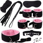 Bdsm-Bondage-Kit Restraints Kit Sex Toys For Couples,Adjustable Bondage Set Fuzzy Handcuffs Ball Gag Couple Sex Toys Bsdm Toys For Couples Juguetes Sexuales Eroticos (Pink)