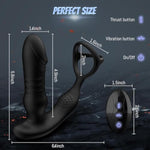 Prostate Massager Sex Toys, Vibrating Butt Plug With Cock Penis Ring, 3 Thrusting & 10 Vibrating Modes Anal Beads Dildo Vibrator Toys, Remote Control Vibrators Adult Sex Toy For Men Or Couples