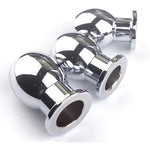 Metal Smooth Hollow Anal Plug With Flared Base Wearable Butt Plug Toy