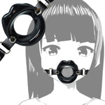 Silicone Open Mouth Gag Sex Toys Sm Bondage Open Gag Adjustable Strap Mouth Gags Bondage Toys For Women Men Couples Lover Bdsm Fetish Restraint Opening Gag Sexy Gag (Black)