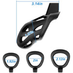 Male Chastity Device Cock Cage Chastity Locked Penis Cage For Penis Exercise With 3 Sizes Rings And Invisible Lock Abs (Black)