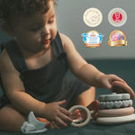 Stacks Of Circles Soft Teething Toy | Educational Learning Baby Toy | Stacking Ring Toys For Babies Boy And Girl | 7 Piece Teethers Set