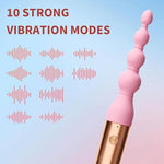 Vibrating Anal Beads Sex Toys for Women Men, 10 Vibration Modes Silicone Butt Plug Prostate Massager, USB Rechargeable Adult BDSM Sensory Toys for Couples, Pink