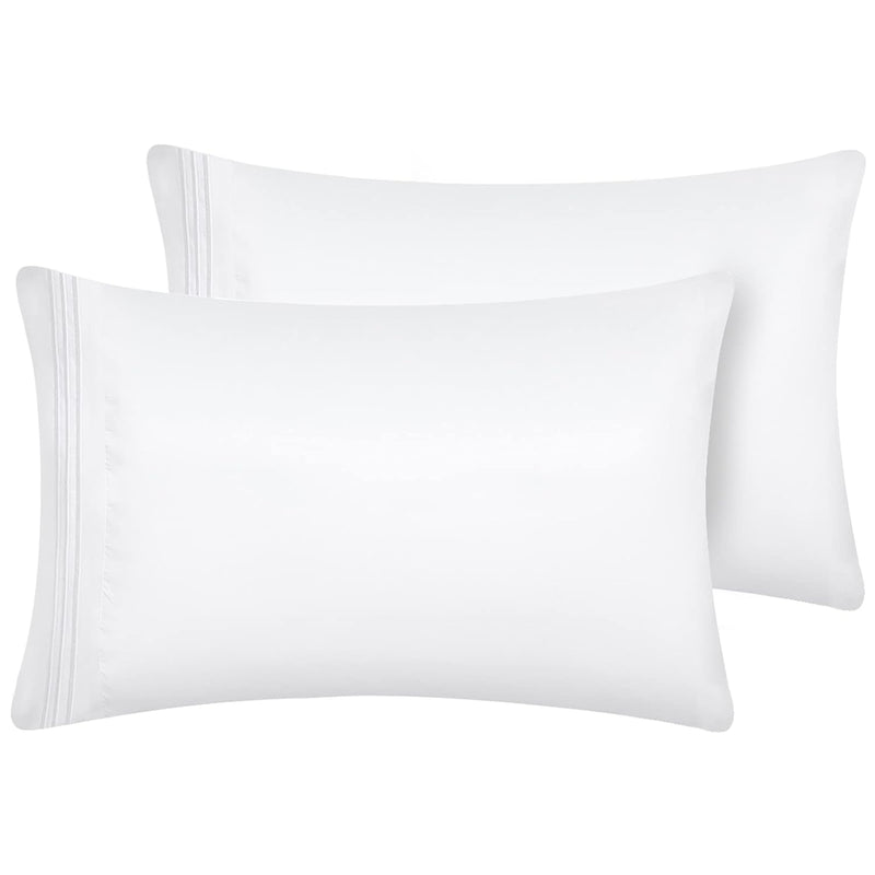 Pillow Cases Queen Set Of 2 Luxury 1800 Series Double Brushed Microfiber Bed P