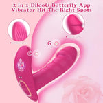 Wearable Panty Vibrator Sex Toys, G Spot Dildo Vibrator With 9 Vibration Modes, Adult Toys App Remote Control Clitoral Vibrators Built In Dual Motor For Women Or Couples Butterfly Adult Toy Dildos