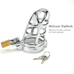 Male Chastity Device Cock Cage - Zinc Alloy Chastity Device Locked Cage Sex Toy For Men With 3 Different Sizes Rings Adult Sex Toy For Male Penis Exercise 2 Keys Included | Silvery