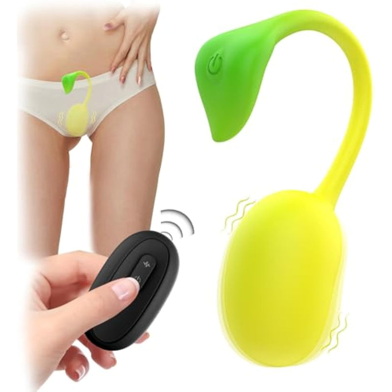 Remote Control Vibrator For Women - Hands-Free G-Spot & Clitoral Stimulator, Whisper Quiet Wearable Vibrator For Couples, Long Distance Lover, 10 Vibration Modes (Bean Sprout Design)