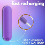 Bullet Vibrator For Women - Mini Vibrator For Beginners, Fully Waterproof Adult Sex Toy, Cordless, Usb Rechargeable, Small Personal Massager With 10 Vibration Settings (Purple)