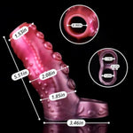 Penis Sleeve Penis Enlargement Sleeve With Particles, Penis Enlarger Sleeve With Cock Ring, Silicone Monster Realistic Penis Extender Male Adult Sex Toy (L)