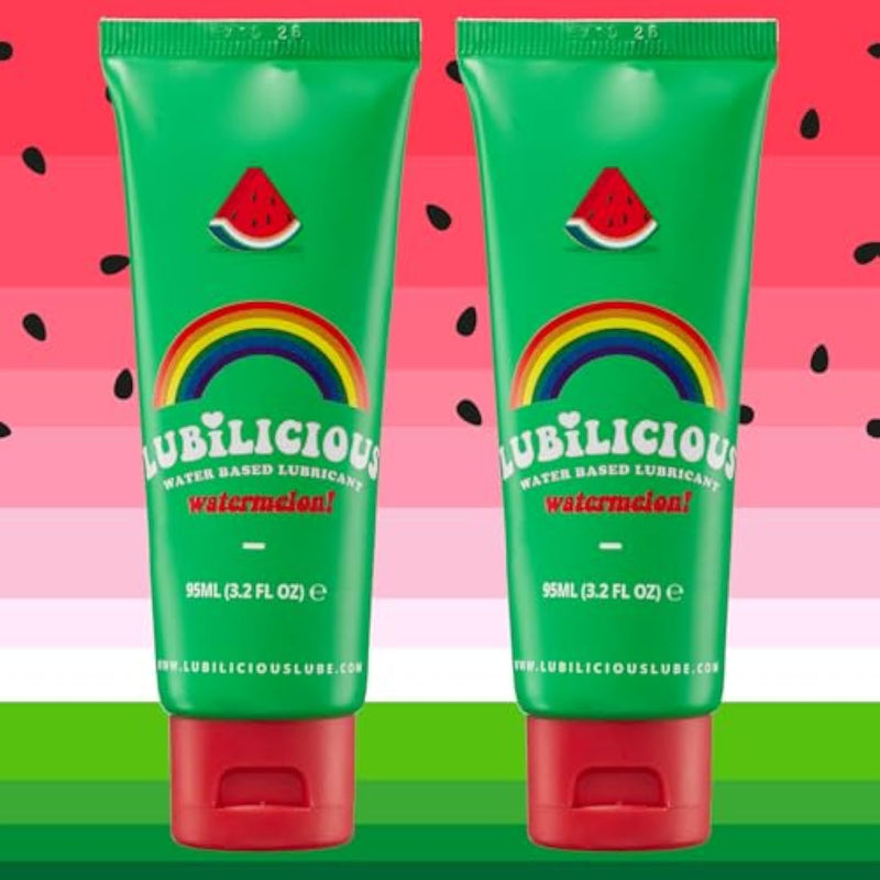 Lubilicious Watermelon Flavored Lube 2 Pack - Smooth Lube Watermelon For Couples, Edible Watermelon Lube, Premium Watermelon Lubricant, Tasty Edible Lube, Long-Lasting Flavored Lube