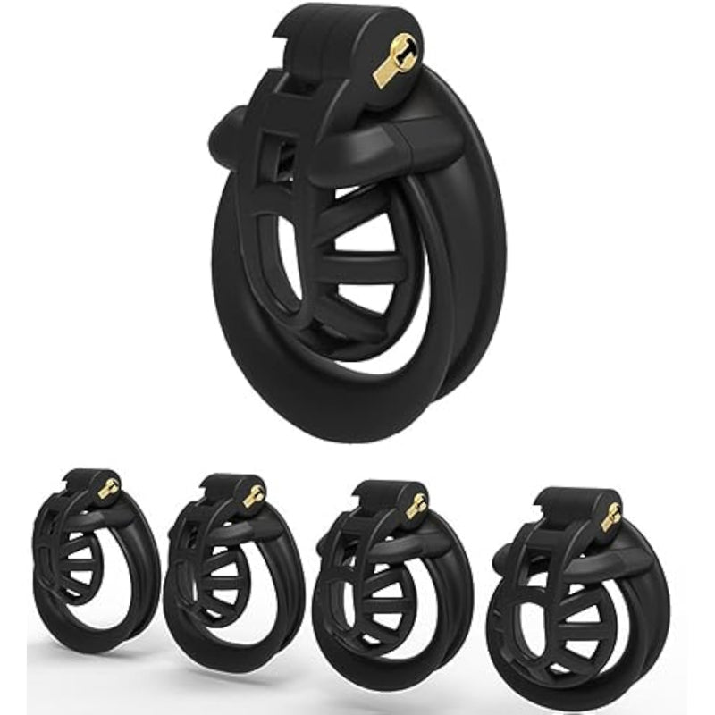 Small Inverted Chastity Cage for Men with Dark Lock Design, Perfect for Couples Bondage and Sensual Play