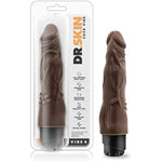 Dr Skin Vibe 4 - Real Feel 8 Inch Realistic Vibrating Dildo - 1.5 Inch Width - Ipx7 Waterproof - Soft Body Safe Material Multi Speed Bendable Vibrator - Sex Toy For Couples - Chocolate