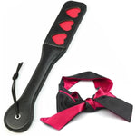 Spanking Paddle Bdsm: 12.8 Inch Sex Paddle Leather And 59-Inch Sex Blindfold Mask, Sm Fetish Accessories For Role Play (2)