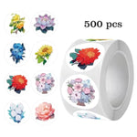 500 Pcs Watercolor Floral Stickers, 1 Inch Round Labels for Crafts & Gift Wrapping