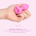 Fuchsia Snug and Tug Anal Training Butt Plug for Couples - Small/Medium Size