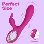 G Spot Vibrator Female Sex Toys - 2 In 1 Soft Vibrating Dildos With 10 Vibrations & Dual Motors Pink Dildo, Waterproof Rabbit Vibrators Adult Sex Toys For Woman Or Couple (Rose Red)