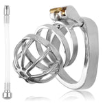 Male Chastity Device Cock Cage - Upgrade Metal Lightweight Stainless Steel Chastity Stealth Lock Including 2 Keys And Removabl Urinary Catheter Sex Toys For Sissy Men (1.97" Ring?50Mm?)