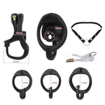 Negative Chastity Device with 3 Curved Hook Rings and Anti-Off Belt for Men's Bondage Gear