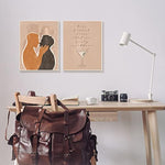 Stupell Industries Kiss French Party Caribbean Phrase Male Couple Embrace, Designed by Birch&Ink Wall Plaque, 2pc, Each 13 x 19, Brown