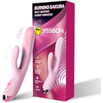 Burning Sakura Dual-Head Rabbit Vibrator Vibrating Dildo Massager With Heating Function Sex Toys For Clitoral Stimulation With 8 Vibration Patterns Adult Toys For Women