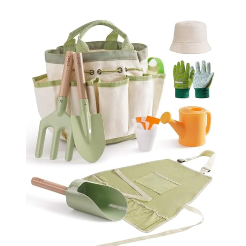 Kid Gardening Set, Wooden Garden Tool For Kid, Garden Tool Kit With Tool Storage Bag, Apron, Gloves, Montessori Toys For Kids To Be Closed To Nature, Wrp25