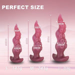 Octopus Tentacle Silicone Butt Plug, Ergonomic Design, Body-Safe Material, Tapered Tip, Anchor-Shaped Base, Comfortable For Beginners & Advanced Users, 3 Sizes, Red (S)