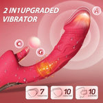 G Spot Vibrator Dildo Sex Toys For Women Realistic Tongue Adult Toys Rabbit Vibrators With 7 Vibrations & 7 Licking With Flapping, Thrusting Vibrator, Sexual Pleasure Tools For Women (Red)
