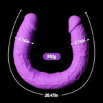 Double Ended Dildo Silicone Realistic Penis With Veins Soft Long Cock G-Spot Stimulation Anal Sex Toys For Women Men And Couples (M)