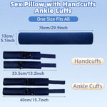 Sex Pillow Sex Furniture Bdsm Bondage Sex Toys With Handcuffs Ankle Cuffs Foam Position Support Cushion Long Round Cylinder Body Pillow For Couples Men Women