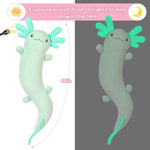 Giant Axolotl Plush Stuffed Animal,Big Axolotl Plush Pillow Toy For Kids Girl Boy,Jumbo Stuffed Salamander Body Pillow Toy Glow In The Dark, Holiday Birthday Party Decor Green