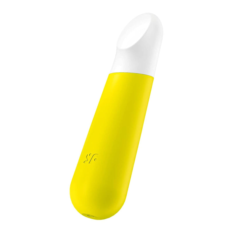 Ultra Power Bullet 4 Mini Bullet Vibrator - Clitoral Stimulator, Personal Massager, Flat Beveled Tip - Portable, Waterproof, Rechargeable, 10Cm (Yellow)