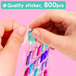 Mermaid Gem Sticker Kit for Kids - 800 Stickers, 8 Underwater Themes