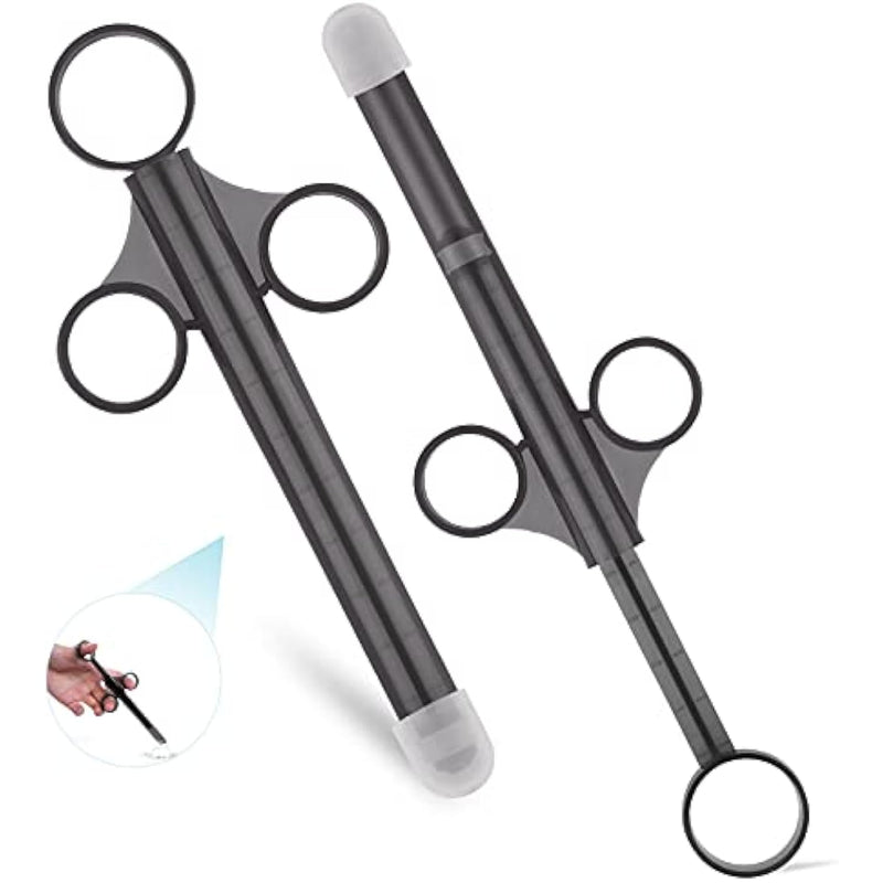 Lube Applicator Syringes, Lubricant Tube Shooter With Smooth Rounded Cap For Men, Women & Couples, Reusable, Easy Use & Clean [10Ml Scales][Gray & Gray]