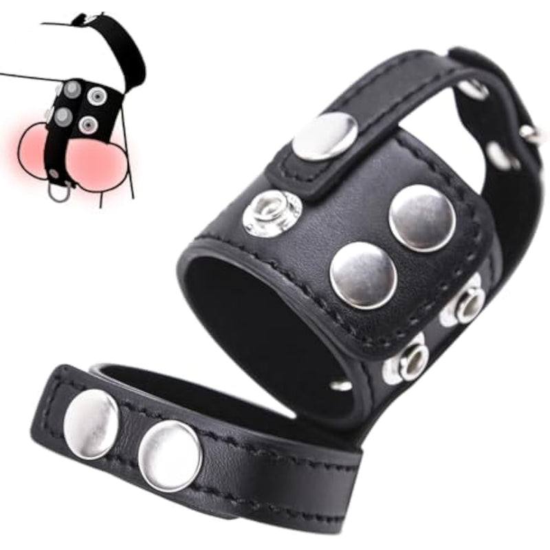 Leather Cock Cage Cbt Chastity Belt Cock Ring Penis Sleeve Cage Cock And Ball Torture With Scrotum Separator Restraints Bondage Gear & Accessories Penis Punish Bdsm Penis Exercise For Couples Men