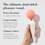goop Wellness Double-Sided Wand Vibrator | External, Internal, & Clitoral Stimulator | 64 Pulsating Patterns | Rechargeable & Water Resistant | Phthalate, Latex, & BPA Free | 8.125 in