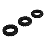 Tire Cock Rings 3-Piece Set - Set Of 3 Penis Rings For Longer, Harder Erections - Skin-Friendly Silicone, 3 Sizes (2-5Cm)