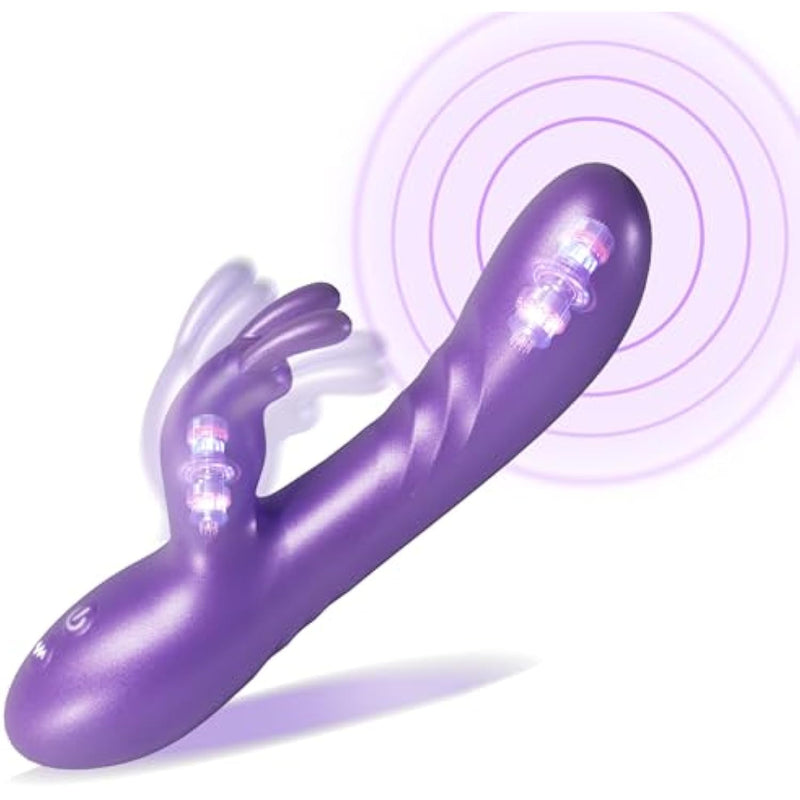 G Spot Rabbit Vibrator, Dual Motors Rechargeable Silicone Dildos Sex Toys For Women With Super Strong Vibration Ip68 Waterproof Vibrator Wand Massager For Her Bpa-Free Adult Toys
