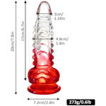 Dragon Dildo,7.8 Inch Realistic G-Spot Dildo Clear-Red Gradient Dildo With Barbs,Fantasy Dildo Adult Sex Toys For Women Men And Couples