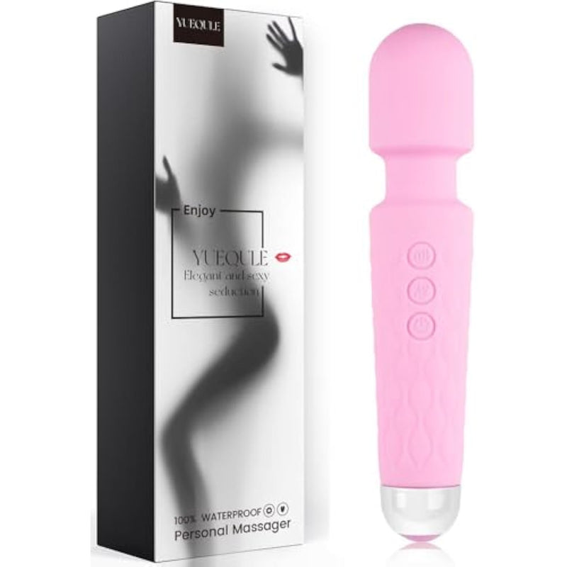 Vibrator Wand?Vibrators For Her?Female Adult Sex Toys?Wand Massager?Clit Vibrator, Sex Vibrators,G Spot Dildo?With 8 Speeds Of Pleasure & 20 Patterns, Powerful,Quiet, Waterproof (Pink)