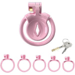 Inverted Negative Sissy Chastity Cage Small For Men Flat Chastity Device Lock Design Pink Penis Cage For Men Bdsm Penis Cage Sex Toys For Couples (Pink,Flat-A)